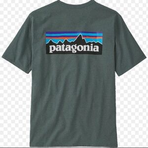 Patagonia Navy Tee with Vibrant Logo